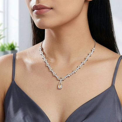 Silver Alhambra Azure Necklace