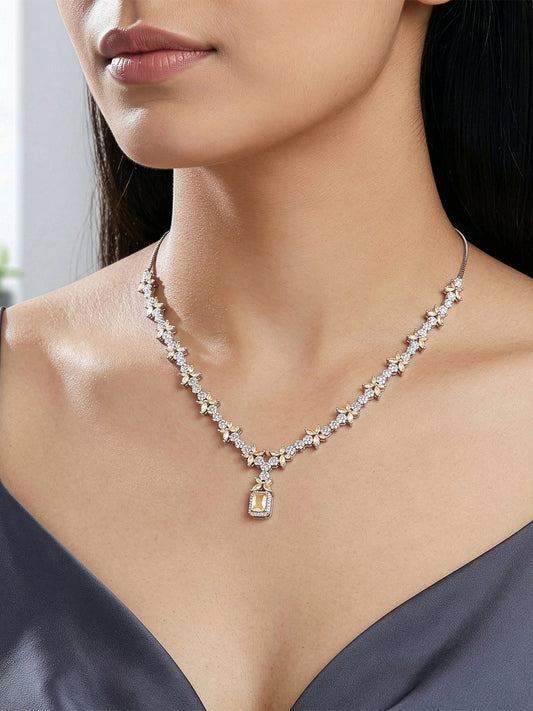 Silver Alhambra Azure Necklace