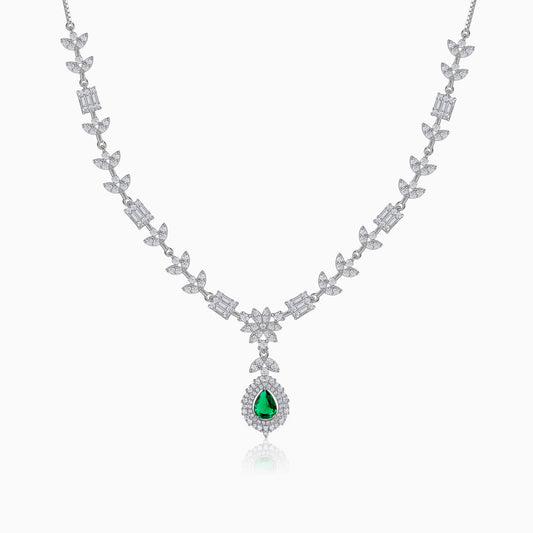 Silver Ascania Green Necklace