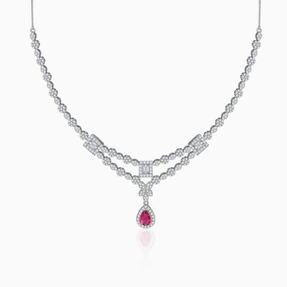 Silver Verona Scarlet Necklace
