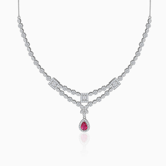 Silver Verona Scarlet Necklace