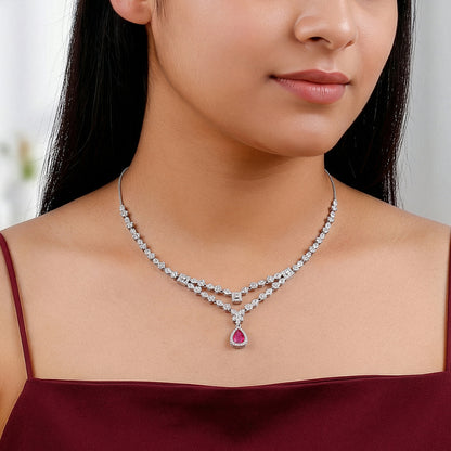 Silver Verona Scarlet Necklace