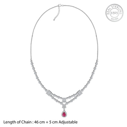 Silver Verona Scarlet Necklace