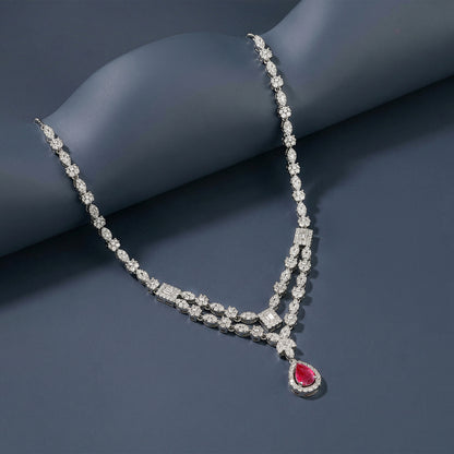 Silver Verona Scarlet Necklace