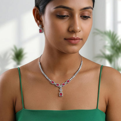 Silver Genovia Pink Set