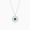 Silver Zircon Emerald Sunshine Pendant