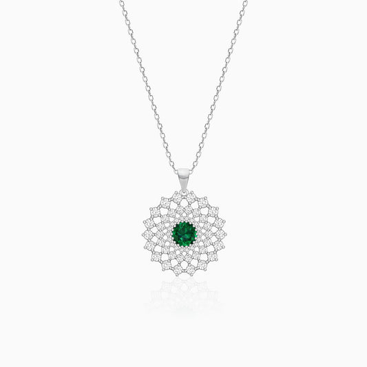 Silver Zircon Emerald Sunshine Pendant