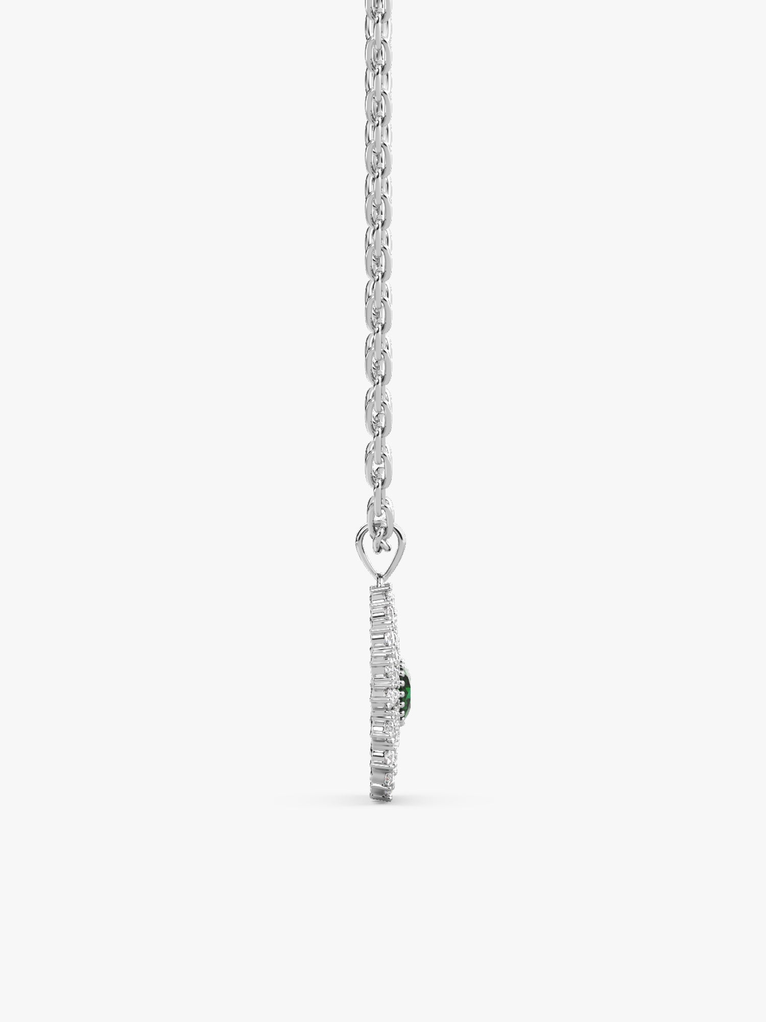 Silver Zircon Emerald Sunshine Pendant