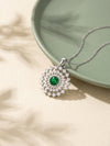 Silver Zircon Emerald Sunshine Pendant