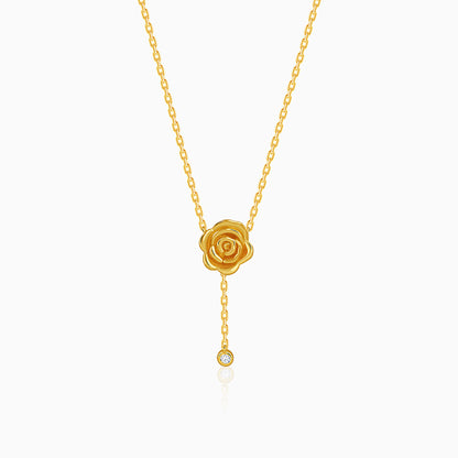 Golden Rosaline Lariat Necklace