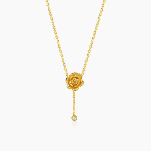 Golden Rosaline Lariat Necklace