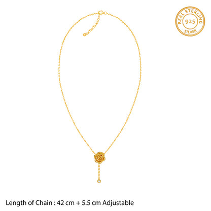 Golden Rosaline Lariat Necklace