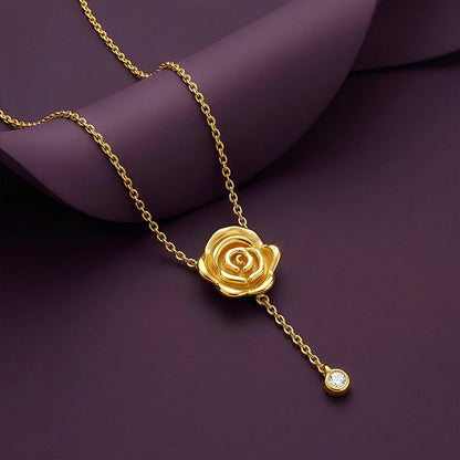 Golden Rosaline Lariat Necklace