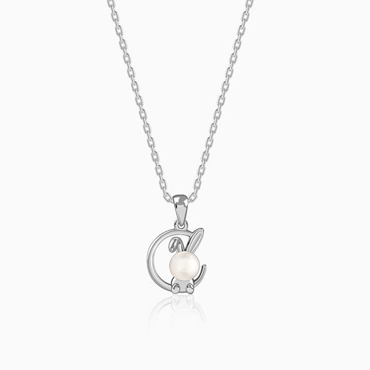 Silver Sharon Pearl Pendant With Link Chain