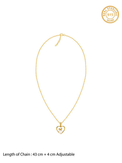 Golden Nicole Pearl Pendant With Link Chain