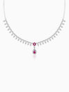Silver Cherry Pink Crystal Earrings