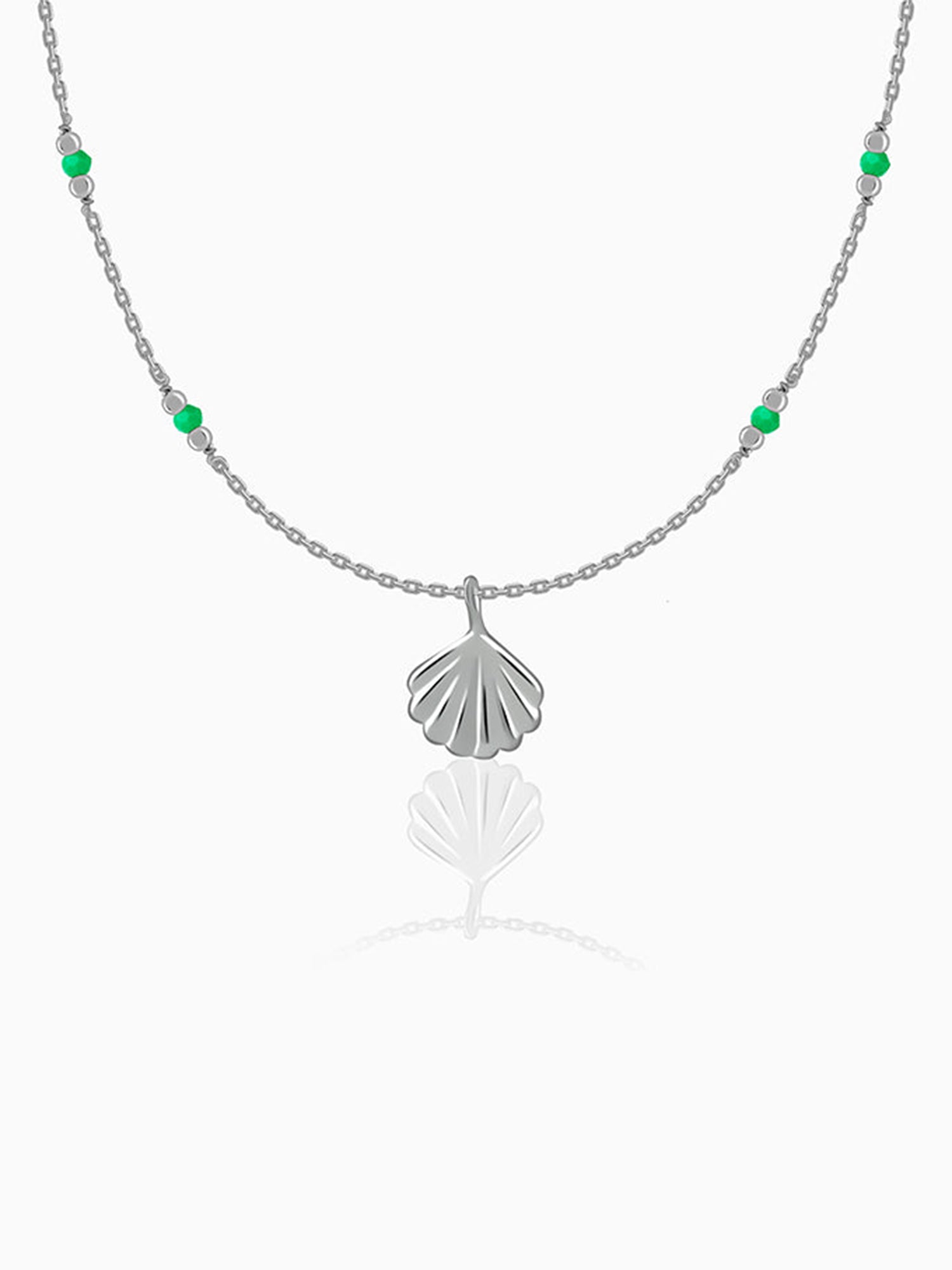 Silver Aqua Shell Necklace