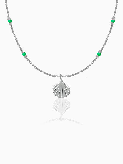 Silver Aqua Shell Necklace