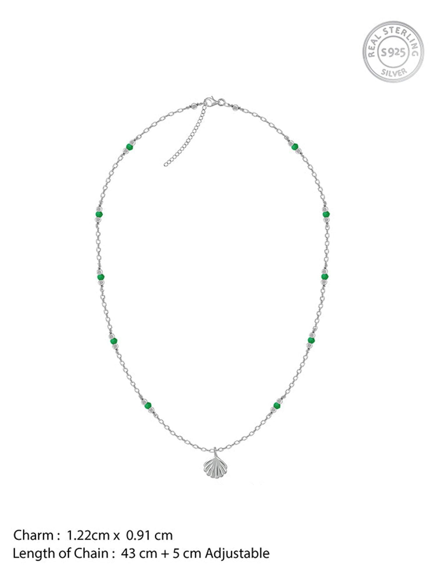 Silver Aqua Shell Necklace