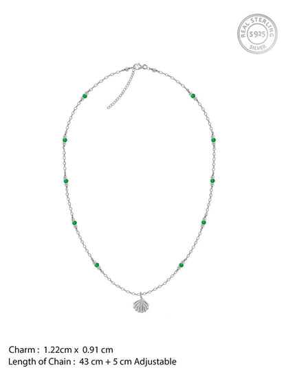 Silver Aqua Shell Necklace