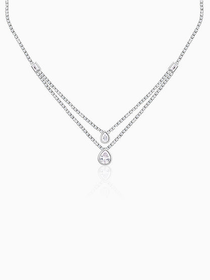 Silver Layered Drop necklace