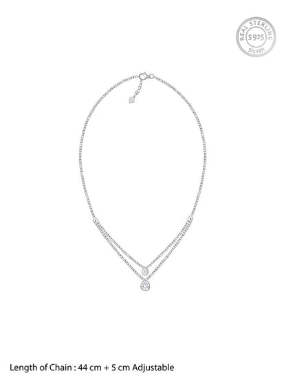 Silver Layered Drop necklace