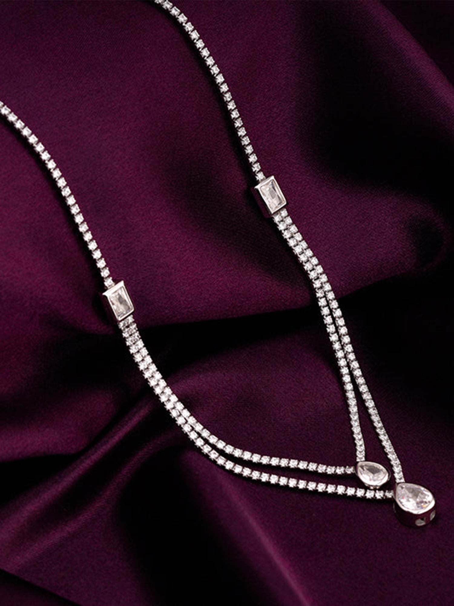 Silver Layered Drop necklace