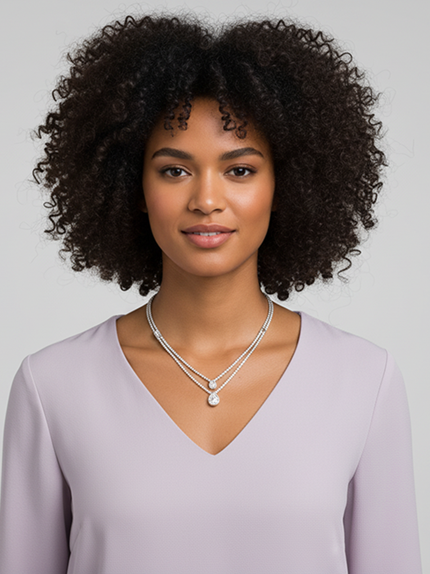 Silver Layered Drop necklace