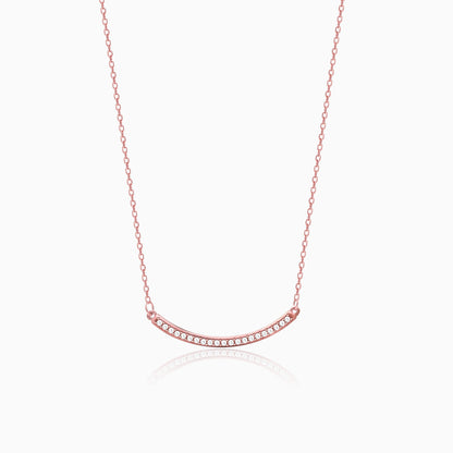 Rose Gold Zircon Arc Necklace - Main Image