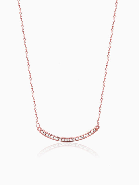 Rose Gold Zircon Arc Necklace