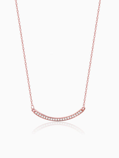 Rose Gold Zircon Arc Necklace