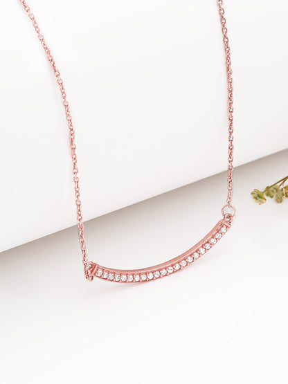 Rose Gold Zircon Arc Necklace