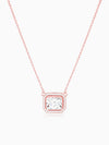 Rose Gold Studded Baguette  Necklace