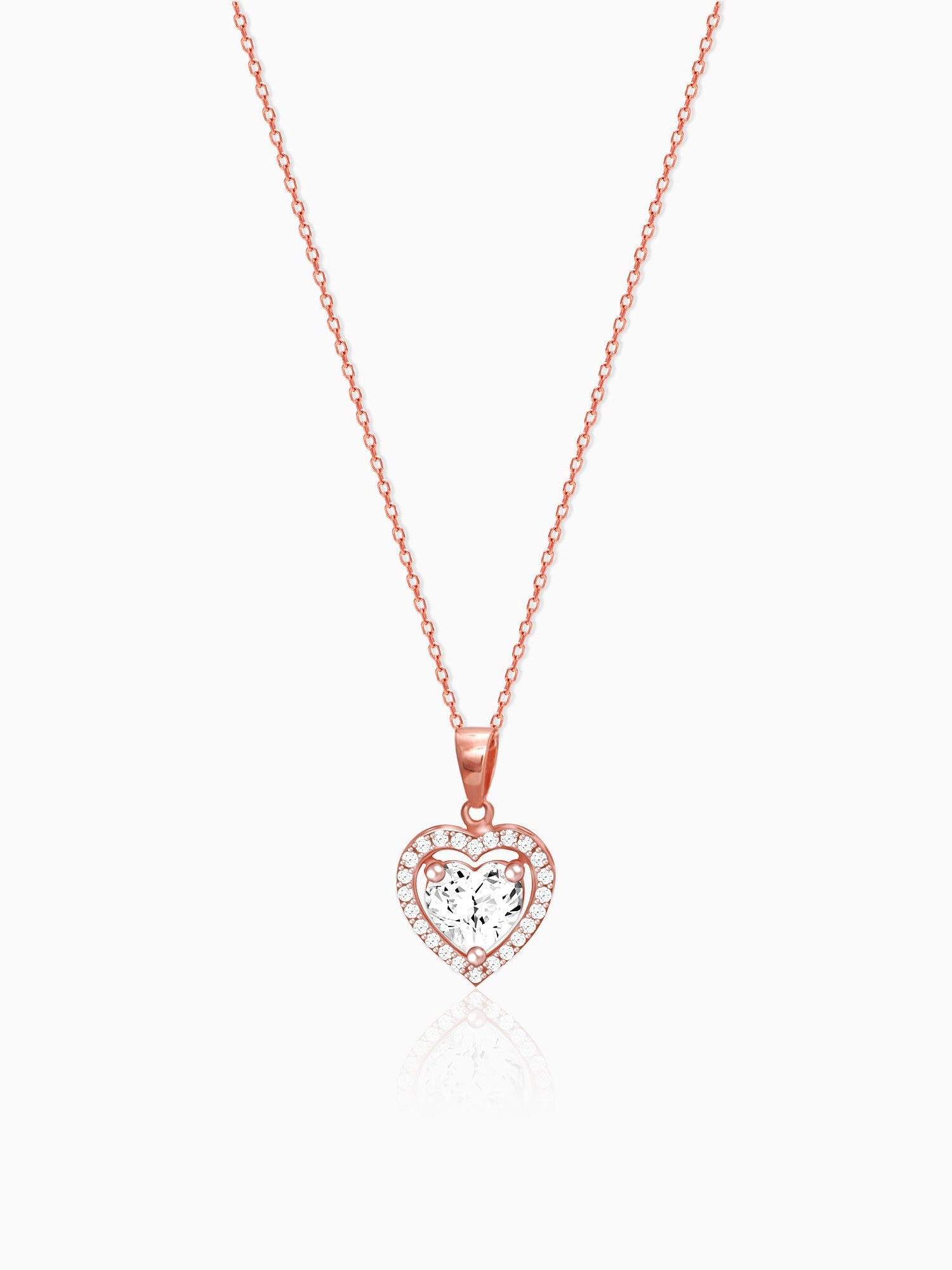 Rose Gold Studded Heart Pendant