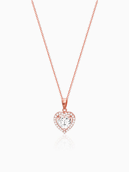 Rose Gold Studded Heart Pendant