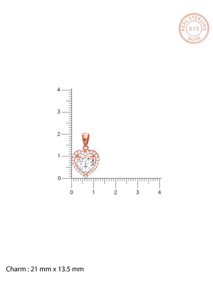 Rose Gold Studded Heart Pendant