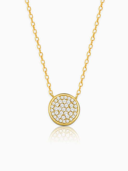 Golden Studded Disk Necklace
