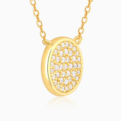 Golden Studded Disk Necklace