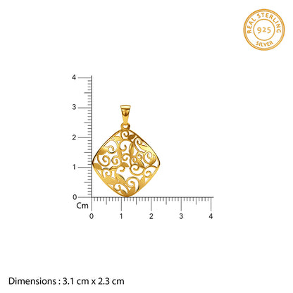 Golden Modern Relic Pendant With Link Chain