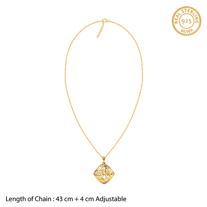 Golden Modern Relic Pendant With Link Chain