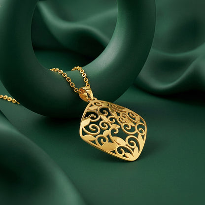 Golden Modern Relic Pendant With Link Chain