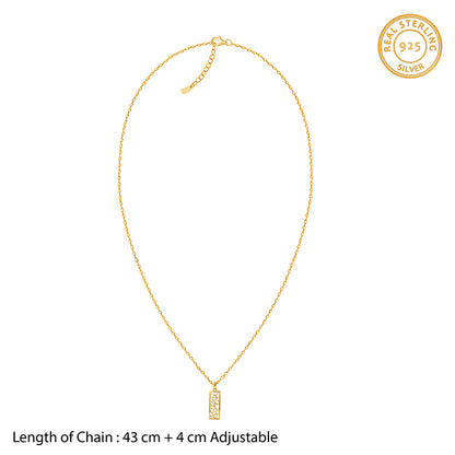 Golden Silk Circuit Pendant With Link Chain