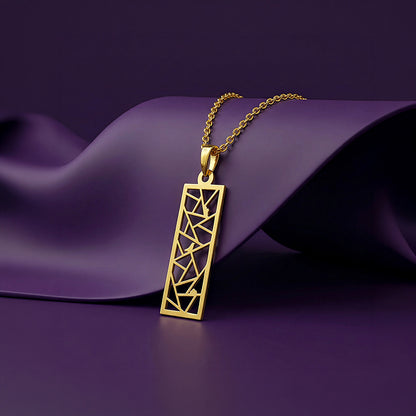 Golden Silk Circuit Pendant With Link Chain