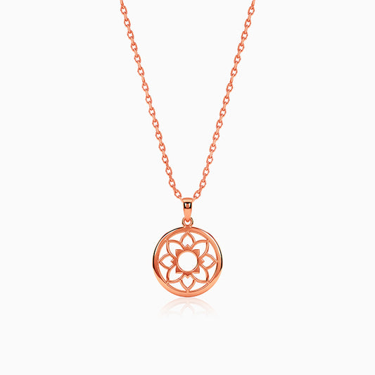 Rose gold Sunpetal Filigree Pendant With Link Chain