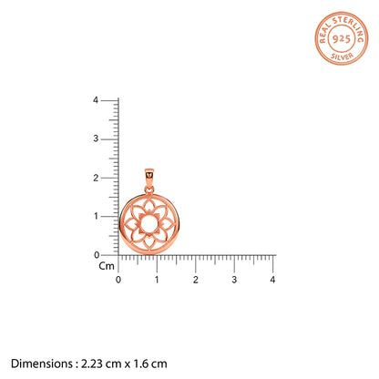 Rose gold Sunpetal Filigree Pendant With Link Chain
