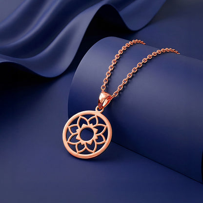 Rose gold Sunpetal Filigree Pendant With Link Chain