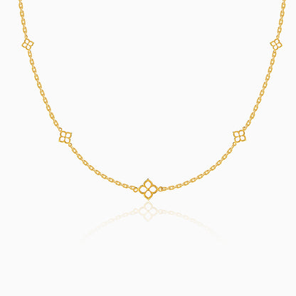 Golden Satin Orbit Necklace
