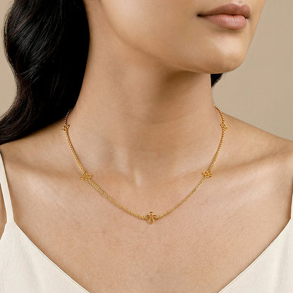 Golden Satin Orbit Necklace