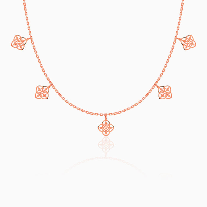 Rose Gold Petal Charms Necklace