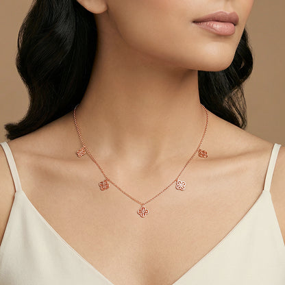 Rose Gold Petal Charms Necklace